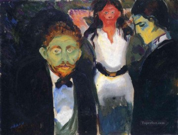 Edvard Munch Painting - jealousy from the series the green room 1907 Edvard Munch
